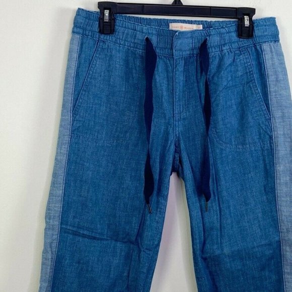 Tory Burch Pants - Tory Burch 27 Allegra Ribbon Pants Blue Chambray